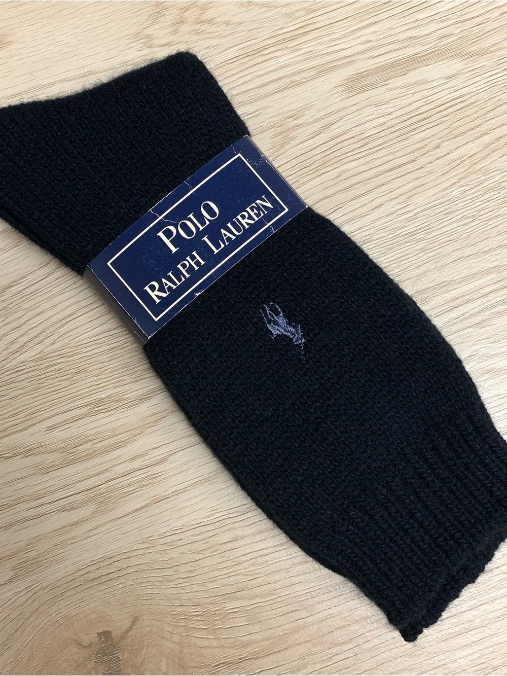 Vintage Polo Ralph Lauren Mens Thick Wool Socks Black Embroidered Pony 90s Korea
